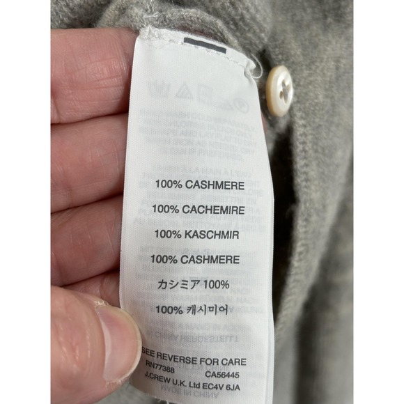 J.Crew Collection Cardigan Sweater Womens XS Gray Italian Cashmere V Neck C2377 - Picture 6 of 9